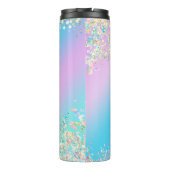 Moderne holografische pastelglitter thermosbeker (Achterkant)