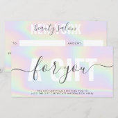 Moderne holografische pastelrainboegsalon (Voorkant / Achterkant)