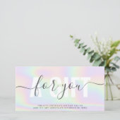 Moderne holografische pastelrainboegsalon (Staand voorkant)