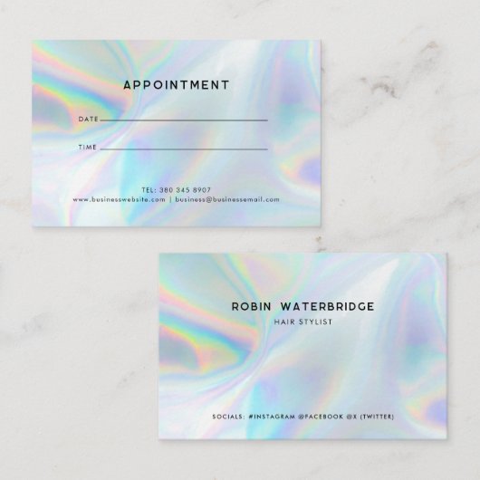 Moderne holografische professionele stylist visitekaartje (Voorkant / Achterkant)