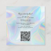 Moderne holografische QR-code Beauticiessalon Vierkante Visitekaartje (Achterkant)