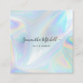 Moderne holografische QR-code Beauticiessalon Vierkante Visitekaartje (Voorkant)