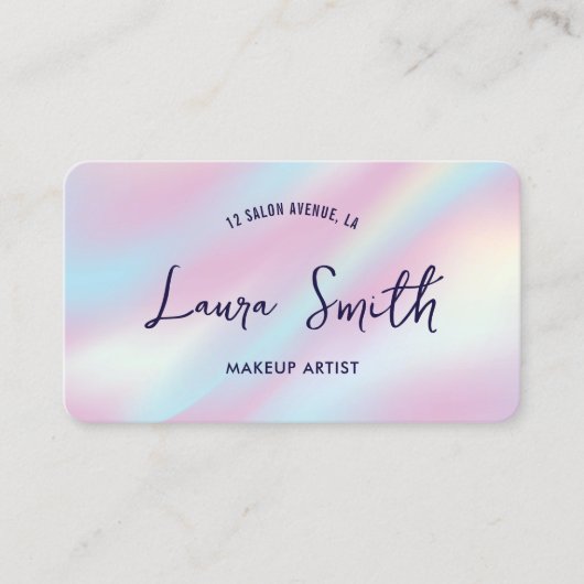 Moderne Holografische QR Code Make-up Lash Salon S Visitekaartje (Voorkant)