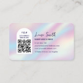 Moderne Holografische QR Code Make-up Lash Salon S Visitekaartje (Achterkant)