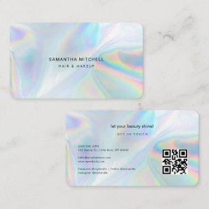 Moderne holografische QR-code make-up schoonheidss Visitekaartje