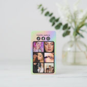 Moderne Holografische QR-code sociale media Visitekaartje (Staand voorkant)