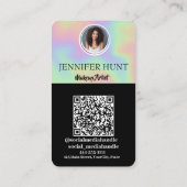 Moderne Holografische QR-code sociale media Visitekaartje (Achterkant)