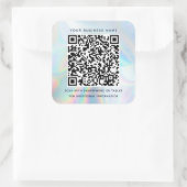 Moderne Holografische QR-code Zakelijk Vierkante Sticker (Tas)