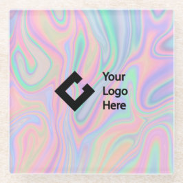 Moderne holografische Rainbow Iridescent Kantoor s Glazen Onderzetter