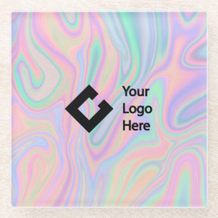 Moderne holografische Rainbow Iridescent Kantoor s Glazen Onderzetter