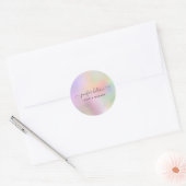 Moderne holografische regenboog abstracte handteke ronde sticker (Envelop)