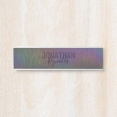 Moderne Holografische regenboog Metaal Hangin Name Deurbordje (Voorkant)