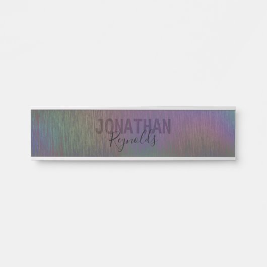 Moderne Holografische regenboog Metaal Hangin Name Deurbordje (Voorkant)
