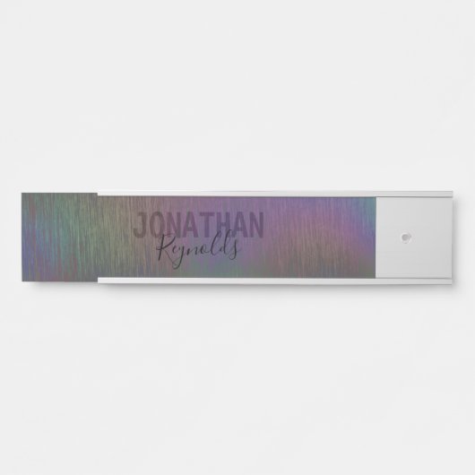 Moderne Holografische regenboog Metaal Hangin Name Deurbordje (Voorkant)