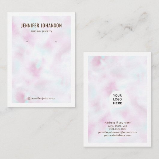 Moderne holografische regenboog oorbel display visitekaartje (Voorkant / Achterkant)