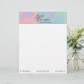 Moderne holografische regenboogpasta - Letterkop Gepersonaliseerd Briefhoofd (Staand voorkant)