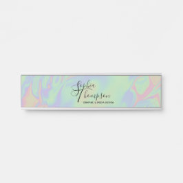 Moderne holografische regenboogpasta - Naam Bord Deurbordje