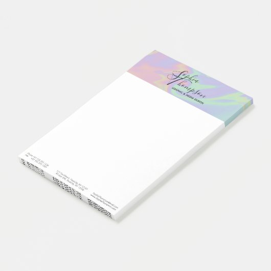 Moderne holografische regenboogpastel Post-it® not Post-it® Notes (Schuin)