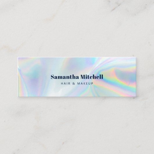 Moderne Holografische Salon Schoonheidsspecialiste Mini Visitekaartje (Voorkant)