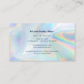 Moderne holografische schoonheidsspecialist Makeup Visitekaartje (Achterkant)