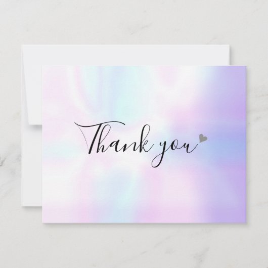 Moderne holografische script bedankkaart voor zake (Voorkant)