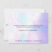 Moderne holografische script bedankkaart voor zake (Achterkant)