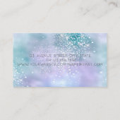 Moderne holografische Silver Glitter Faux Lashes Visitekaartje (Achterkant)