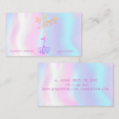 Moderne holografische structuur Silhouette Yoga In Visitekaartje (Voorkant / Achterkant)