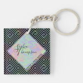 Moderne holografische symmetrische patroon - Sleut Sleutelhanger (Achterkant)