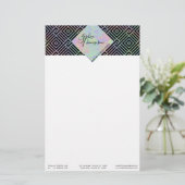 Moderne holografische symmetrische patroonbriefpap briefpapier (Staand voorkant)