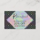 Moderne Holografische Symmetrische Patroonverwijzi Aanbevelingskaartje (Voorkant)