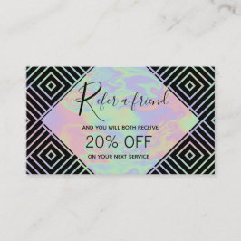 Moderne Holografische Symmetrische Patroonverwijzi Aanbevelingskaartje