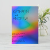 Moderne holografische trouwuitnodiging kaart (Staand voorkant)