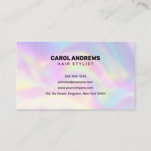 Moderne Holografische Verbinding met ons Haarstyli Visitekaartje (Achterkant)
