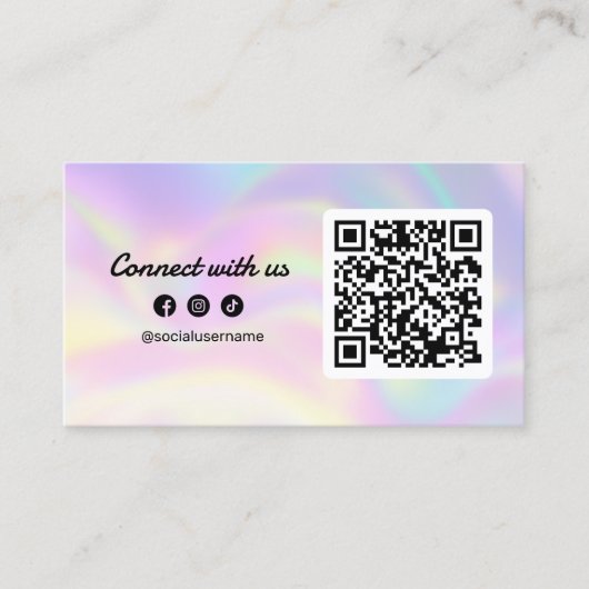 Moderne Holografische Verbinding met ons Haarstyli Visitekaartje (Voorkant)