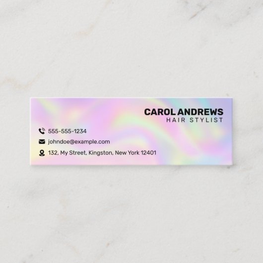 Moderne Holografische Verbinding met ons Kapsalon Mini Visitekaartje (Voorkant)