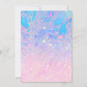 Moderne holografische verjaardagsuitnodiging kaart (Achterkant)