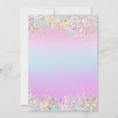 Moderne holografische verjaardagsuitnodiging kaart (Achterkant)
