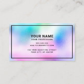 Moderne holografische vormgeving met kleurrijke vo visitekaartje (Achterkant)