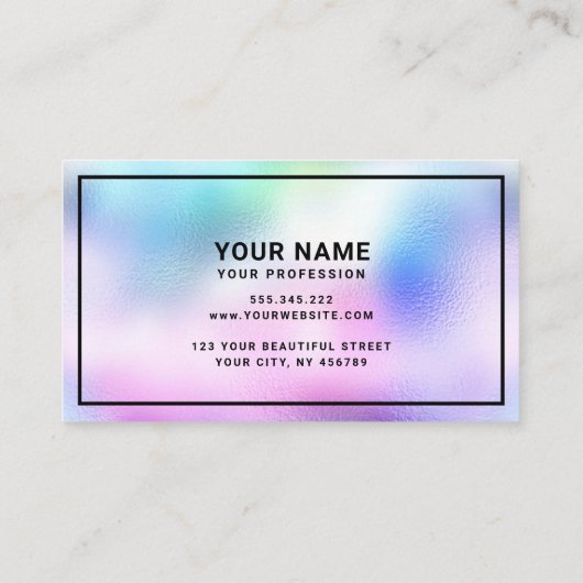 Moderne holografische vormgeving met kleurrijke vo visitekaartje (Achterkant)