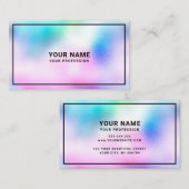 Moderne holografische vormgeving met kleurrijke vo visitekaartje (Voorkant / Achterkant)