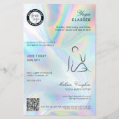 Moderne Holografische Yoga Instructeur Studio Less Flyer (Voorkant)