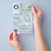 Moderne Holografische Yoga Instructeur Studio Less Flyer (Hand)