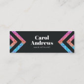 Moderne Holografische Zwarte Kapsalon Schaar Mini Visitekaartje (Achterkant)