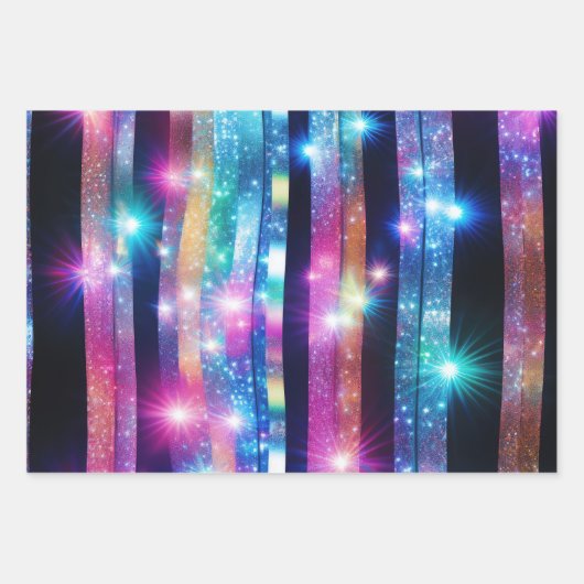 Moderne Holograph Wrap Paper Flat Sheet Set van 3 (Voorkant)