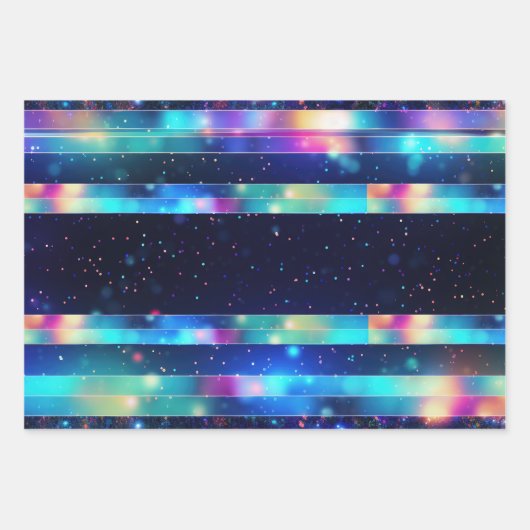 Moderne Holograph Wrap Paper Flat Sheet Set van 3 (Voorkant 3)