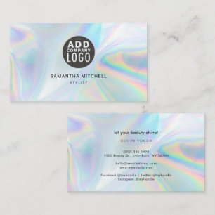 Moderne Holographic Add Company Logo Stylist Visitekaartje