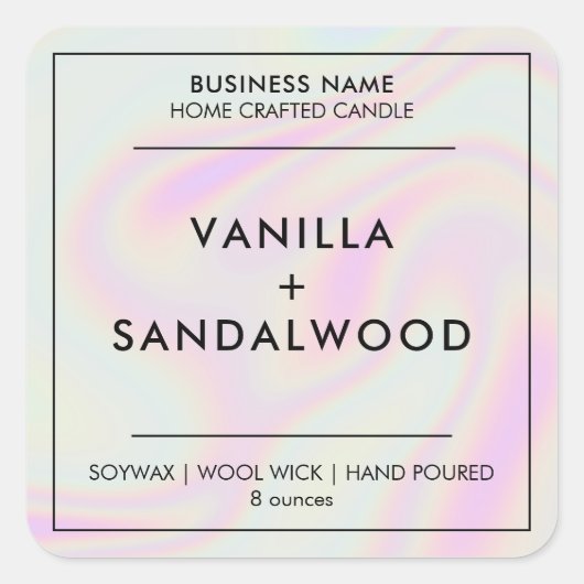 Moderne Holographic Candle Label Sticker (Voorkant)