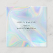 Moderne Holographic Company Manager Vierkante Visitekaartje (Achterkant)