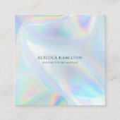 Moderne Holographic Company Manager Vierkante Visitekaartje (Voorkant)